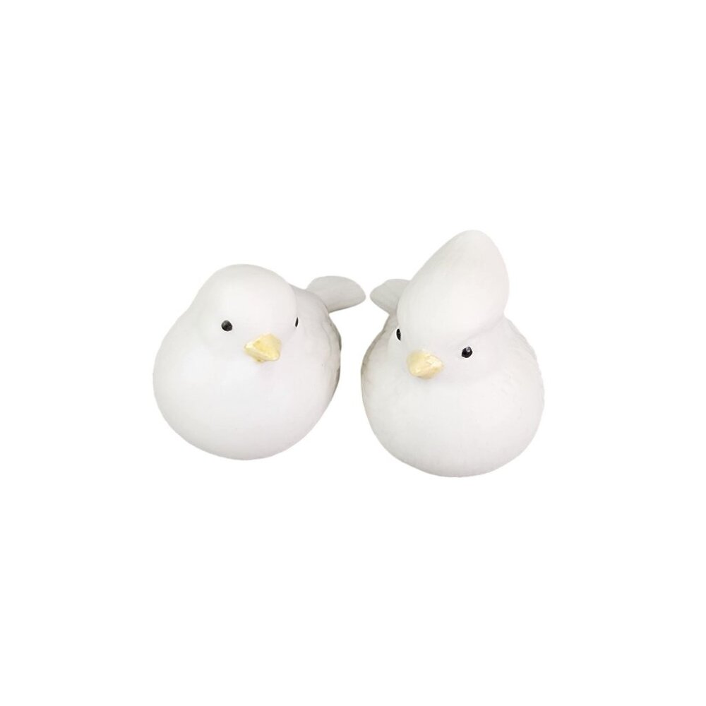 Vintage Ceramic White Bird Figurines Set Of 2 Holiday Christmas Turtle Doves